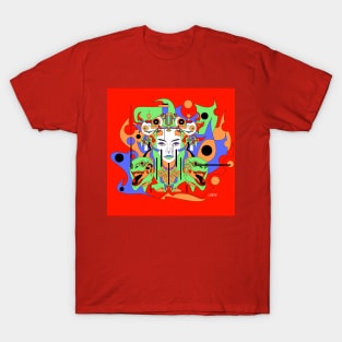 the paninaro dreams in technology muse ecopop art future T-Shirt
